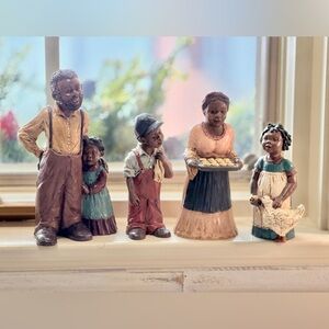 TNT, AFRICAN AMERICAN FOLK ART FIGURINES. HAND-PAINTED, RUSTIC-STYLE FIGURINES.